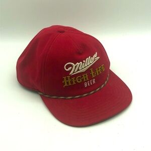 American Needle Miller High Life Rope Red Snapback Unisex Adjustable Hat